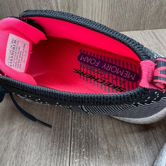 Skechers Burst Sweet Symphony Sneakers Womens 9.5 Lace Up Knit Mesh Black Pink - Picture 11 of 12